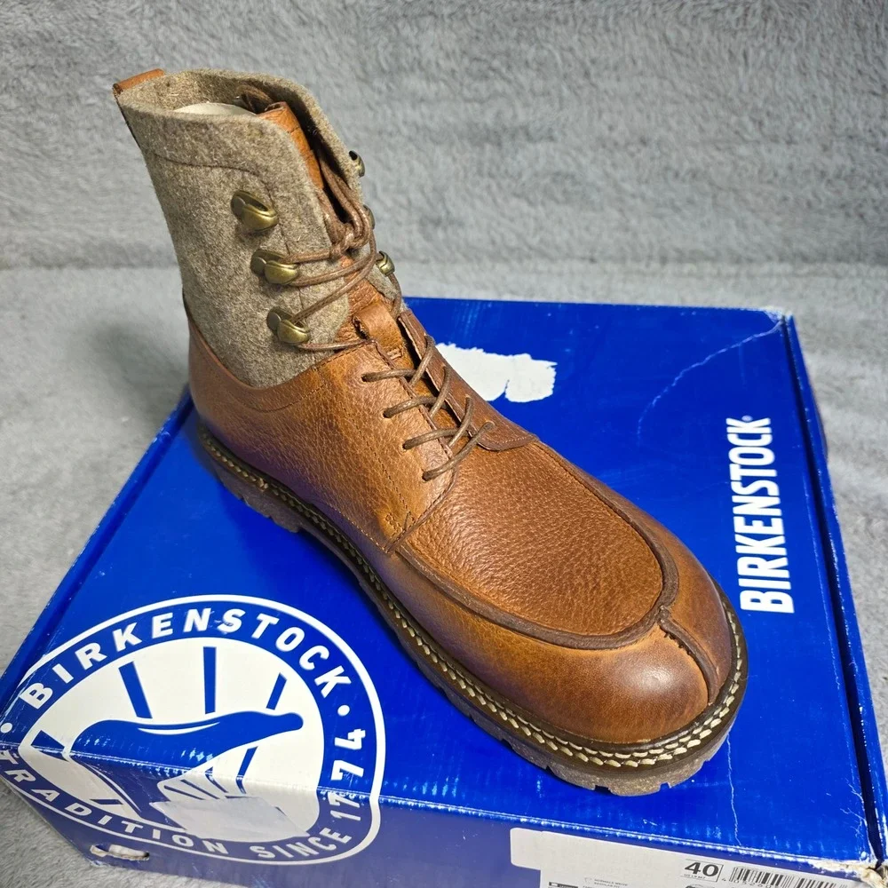 Birkenstock Mens Timmins Leather Wool High Boots Shearling Lined 40 US L9 M7 NIB